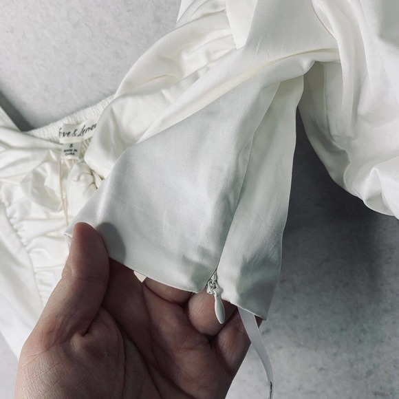 For Love And Lemons Jessie Crop Top in White Womens Size Small NWT $145 - Picture 14 of 16